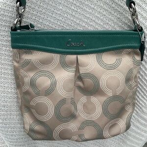 Coach Ashley Opt Art Hippie Tan/Green Convertible Crossbody